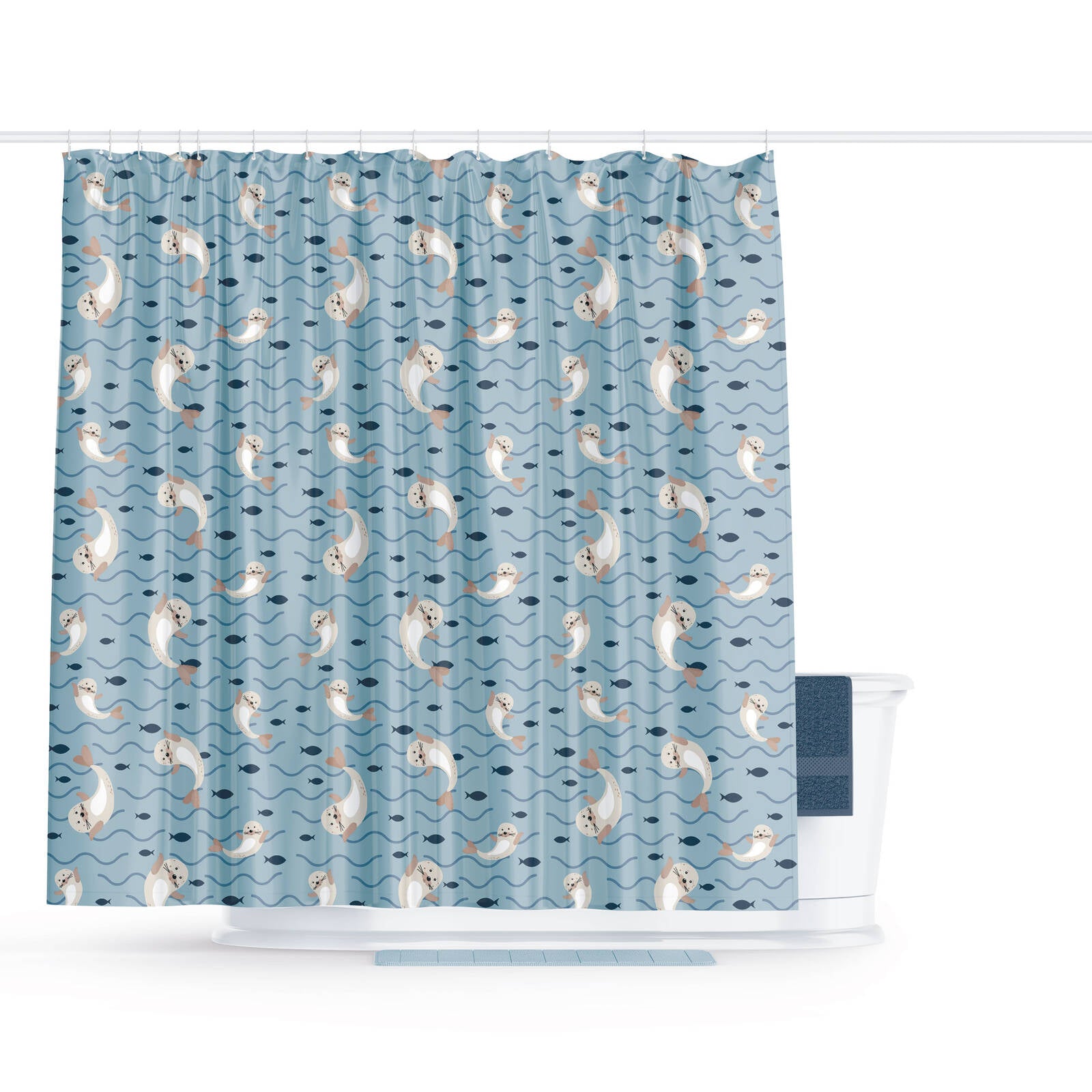 Barelli 180 x 180cm Kids Aqua Fun Peva Shower Curtain - Image 2 of 2