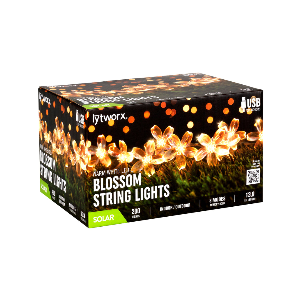 Lytworx 200 Warm White Solar Blossom String Lights - Image 1 of 2