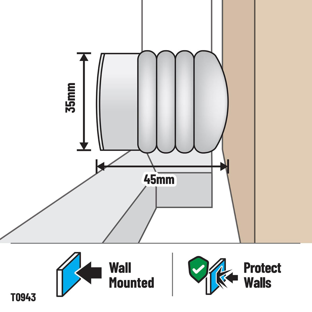 Adoored 45mm White Cushion Door Stop - Image 3 of 3