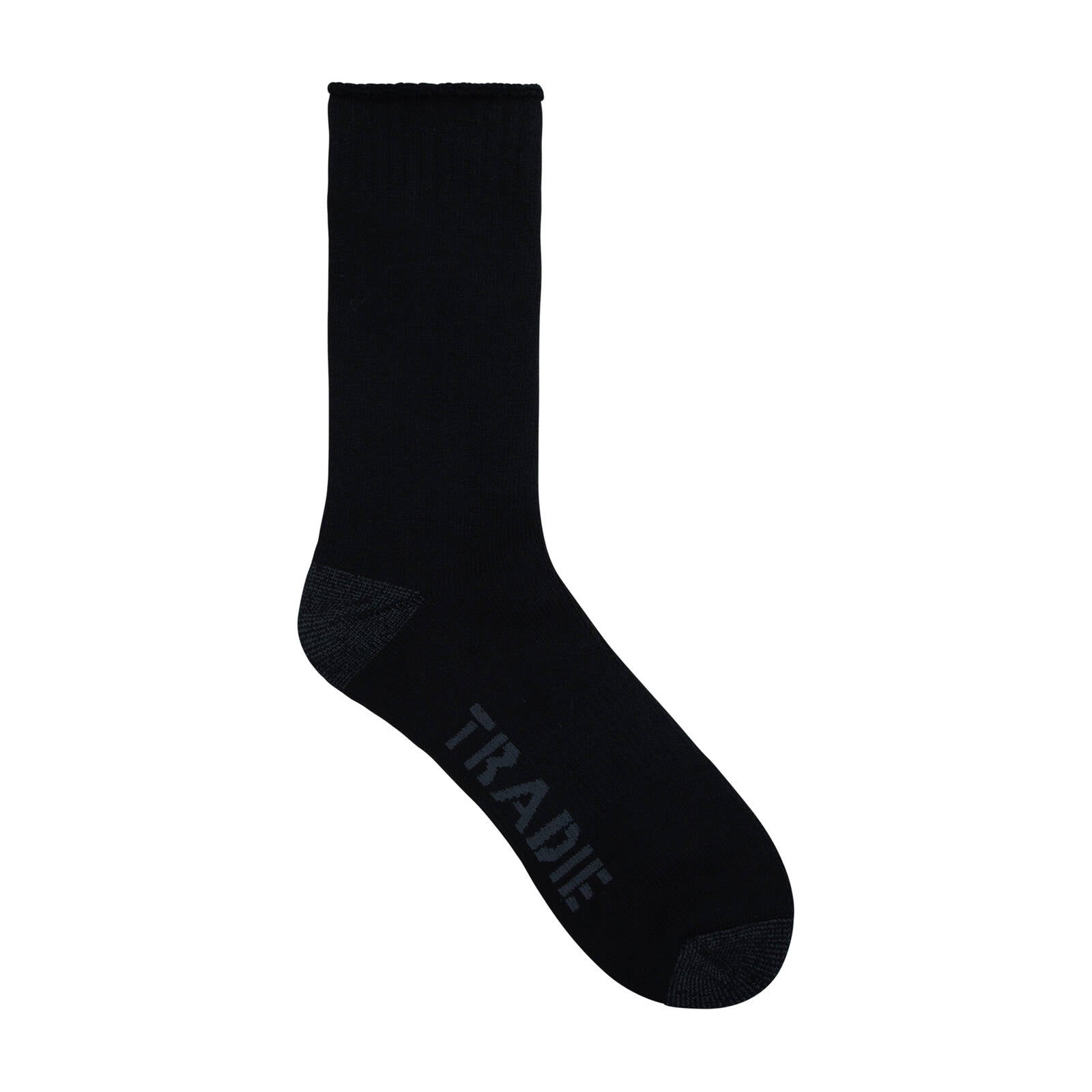 Tradie Men's Black Heavy Duty Work Crew Socks 3 Pack Size 7-10 - Image 8 of 15