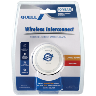 Quell Q5000 Wireless Interconnect Photoelectric Smoke Alarm - Suits Living Room or Hallway