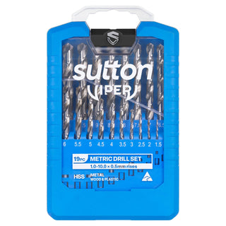 Sutton Tools 1.0mm - 10.0mm Viper Metric Drill Bit Set 19 Piece