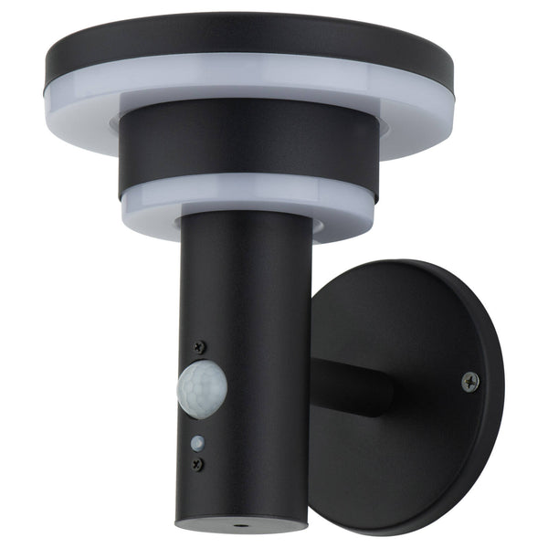 Arlec 18.2cm Black 400lm Solar LED Wall Light With Sensor