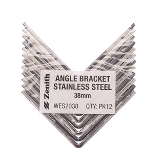 Zenith 38mm Stainless Steel Angle BracketÂ - 12 Pack