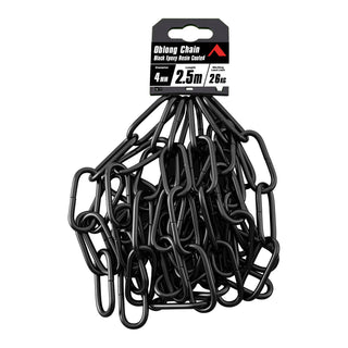Pinnacle 4mm x 2.5m Black Matte Oblong Chain