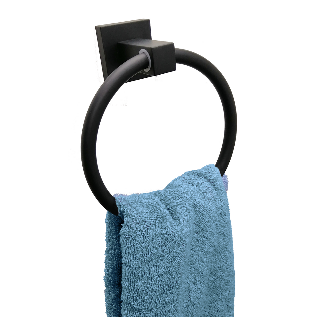 Barelli Black Matte Piazza Single Towel Ring - Image 3 of 7