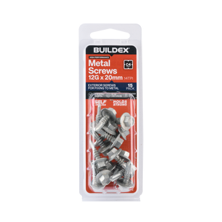 Buildex 12G x 20mm Class 4 Sheet Metal Screws - 15 Pack