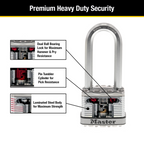 Master Lock 51mm Magnum With 64mm Extra Long Shackle Padlock - Image 3 of 14