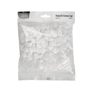 Taskmaster 6 - 8g White Snap On Screw Caps - 250 Pack - 6-8g