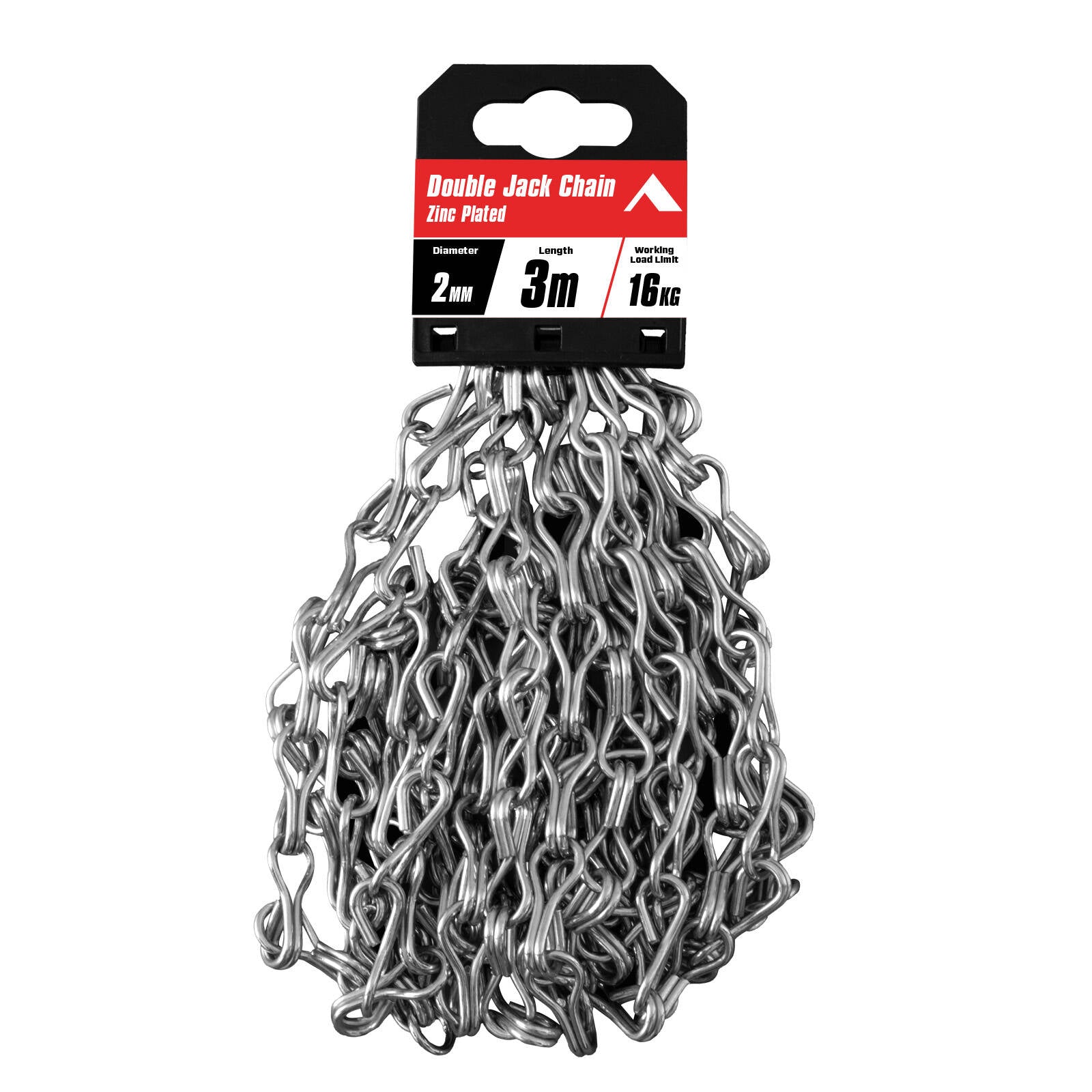 Pinnacle 2mm x 3m Zinc PLated Double Jack Chain - Image 1 of 2