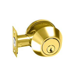 Delf Polished Brass Single Cylinder Heavy Duty Deadbolt