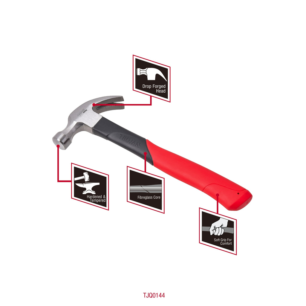 Trojan 16oz 450g Fibreglass Claw Hammer - Image 5 of 5