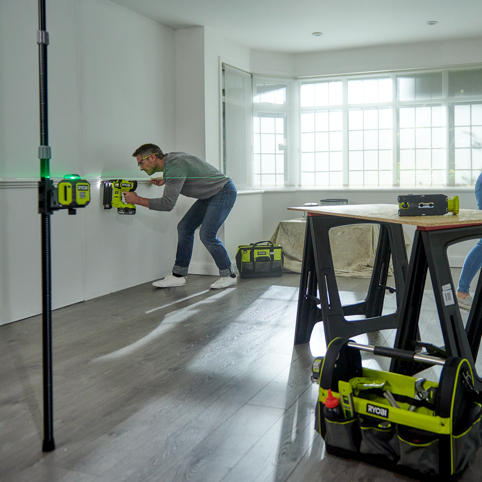 Ryobi 25m 360° Green Line Laser - Image 4 of 9