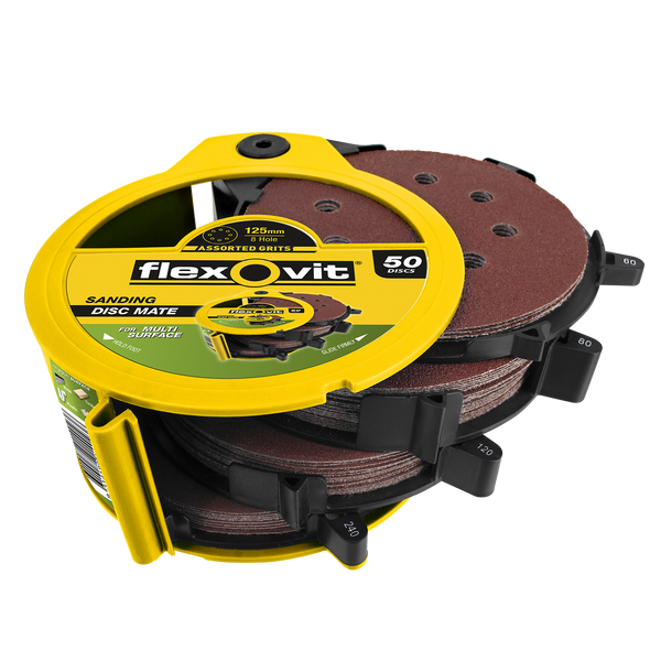 Flexovit 125mm 8 Holes Orbital Sand Paper - 50 Pack