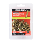 Buildex 8G x 12mm Gold Passivated Sheet Metal Screws - 100 Pack - Image 1 of 9