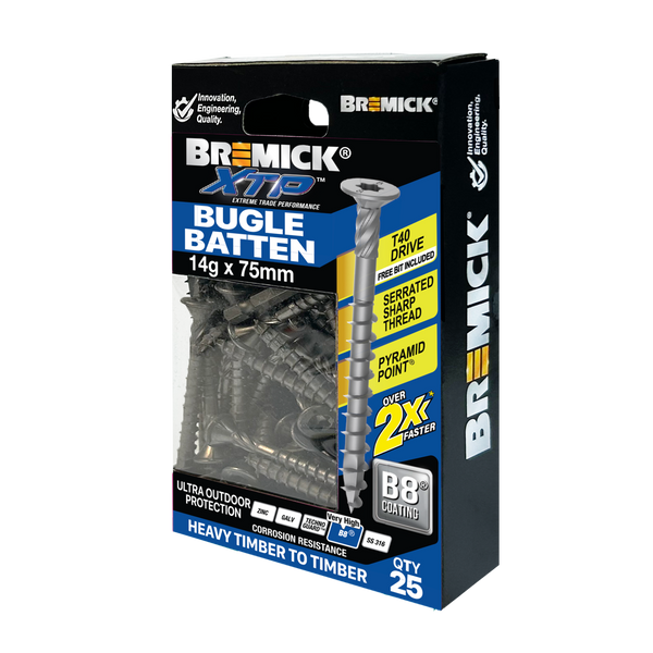 Bremick XTP 14g x 75mm T40 B8 Bugle Batten - 25 Pack