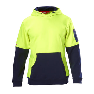 Hard Yakka Yellow/Navy Hi Vis Hoodie - Size L