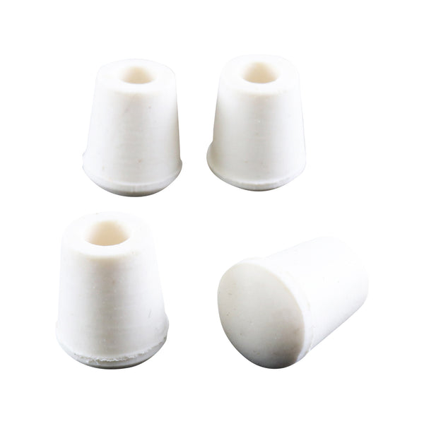 Surface Gard 6mm White Round External Rubber Chair Tips - 4 Pack