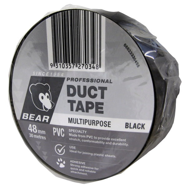 Bear 48mm x 30m Silver PVC Duct Tape - 30m Silver