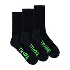 Tradie Men's Black Work Cotton Blend 3 Pack Crew Socks - Size 7-10 - Image 3 of 7