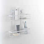 Fusion-Loc Matte White Style Suction Double Shower Caddy - Image 2 of 5