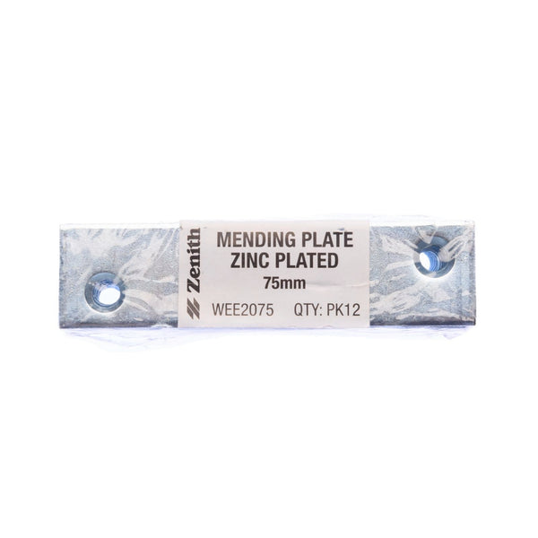 Zenith 75mm Zinc Plated Mending Plates - 12 Pack